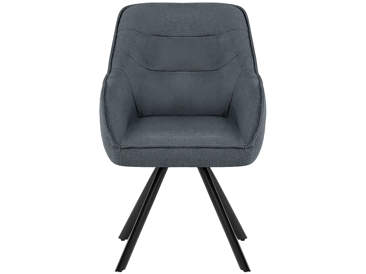 chaise salle à manger - Tissu - Gris foncé - Pettuli