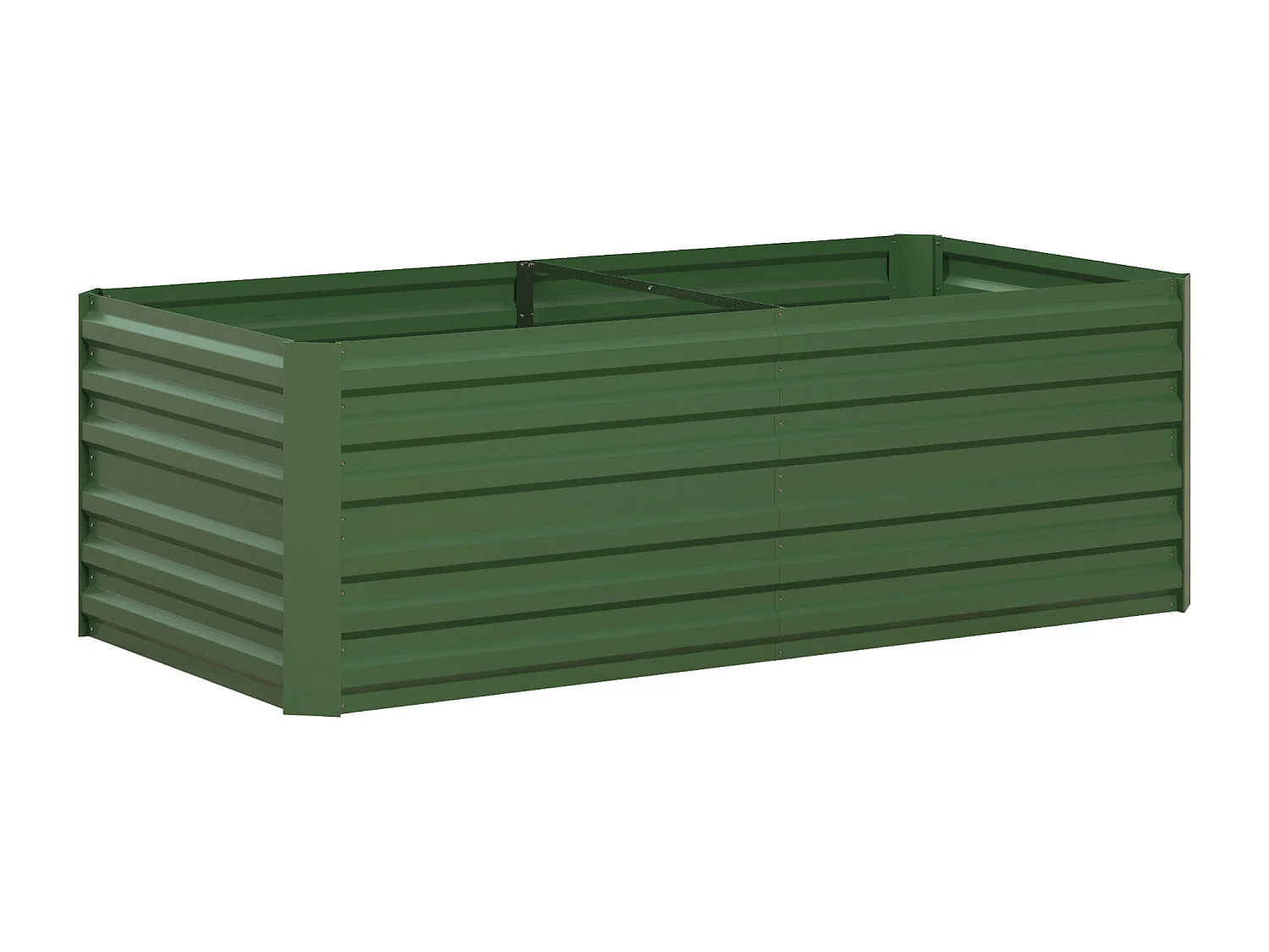Carré potager de jardin renforcé - dim. 180L x 90l x 59H cm - tôle d'acier ondulée galvanisée vert