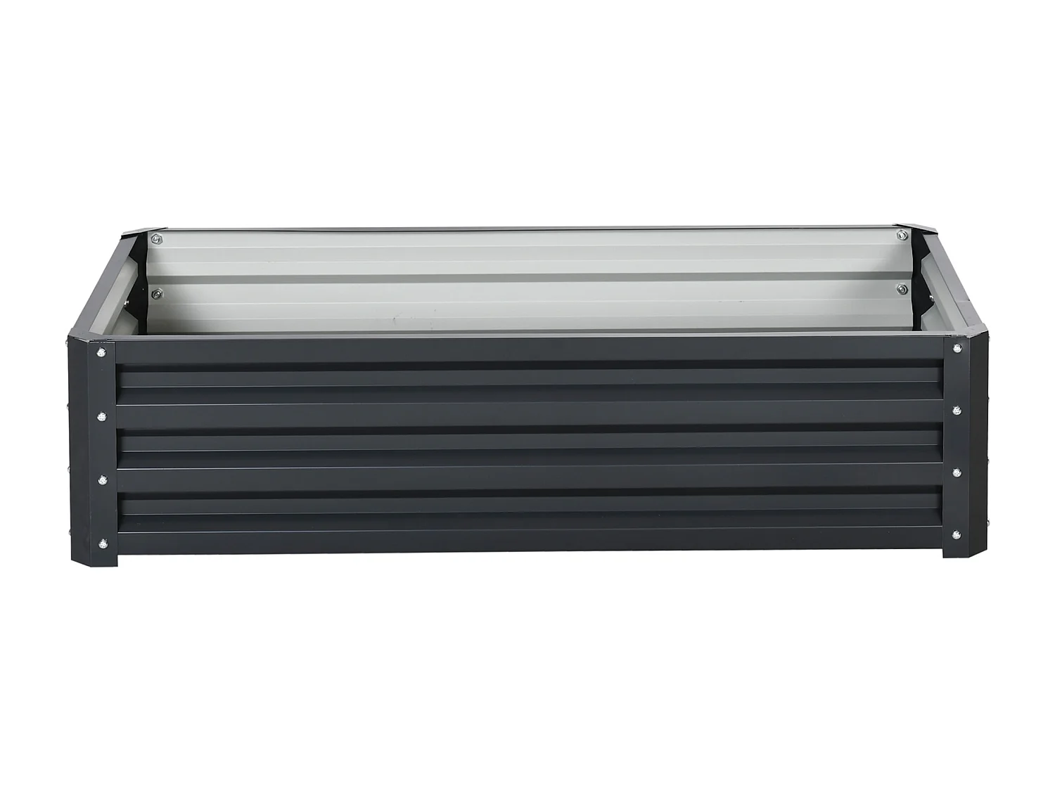 Carré potager de jardin dim. 120L x 60l x 30H cm tôle d'acier ondulée gris