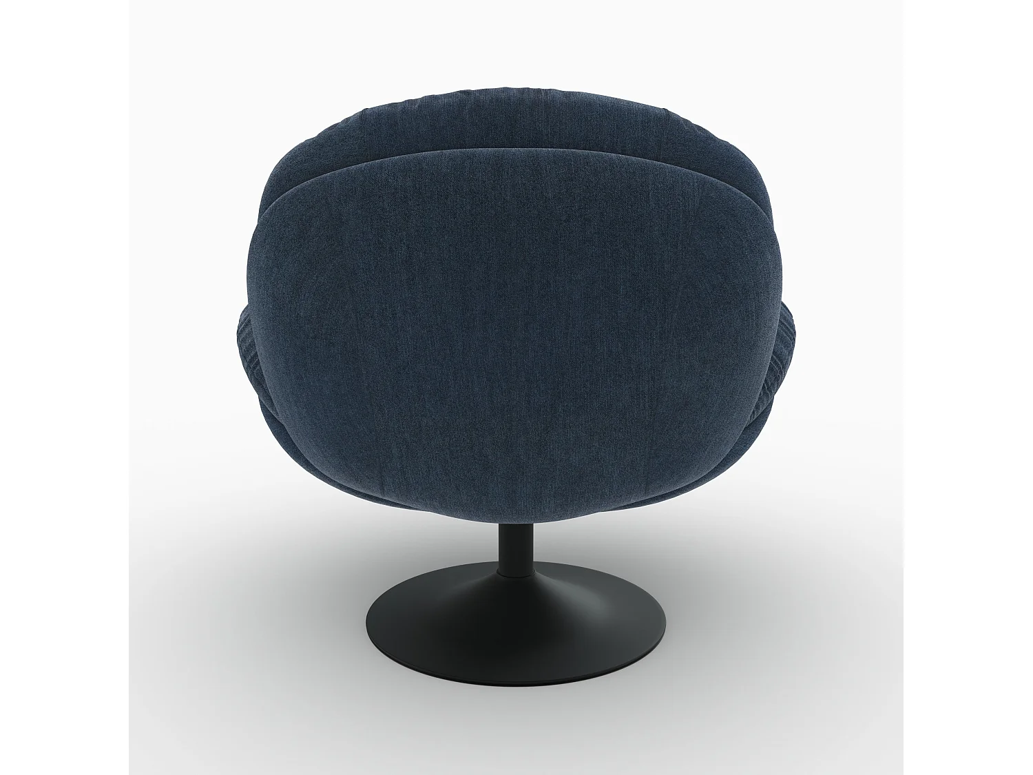 Sillón giratorio de tela efecto terciopelo azul noche - Ricci