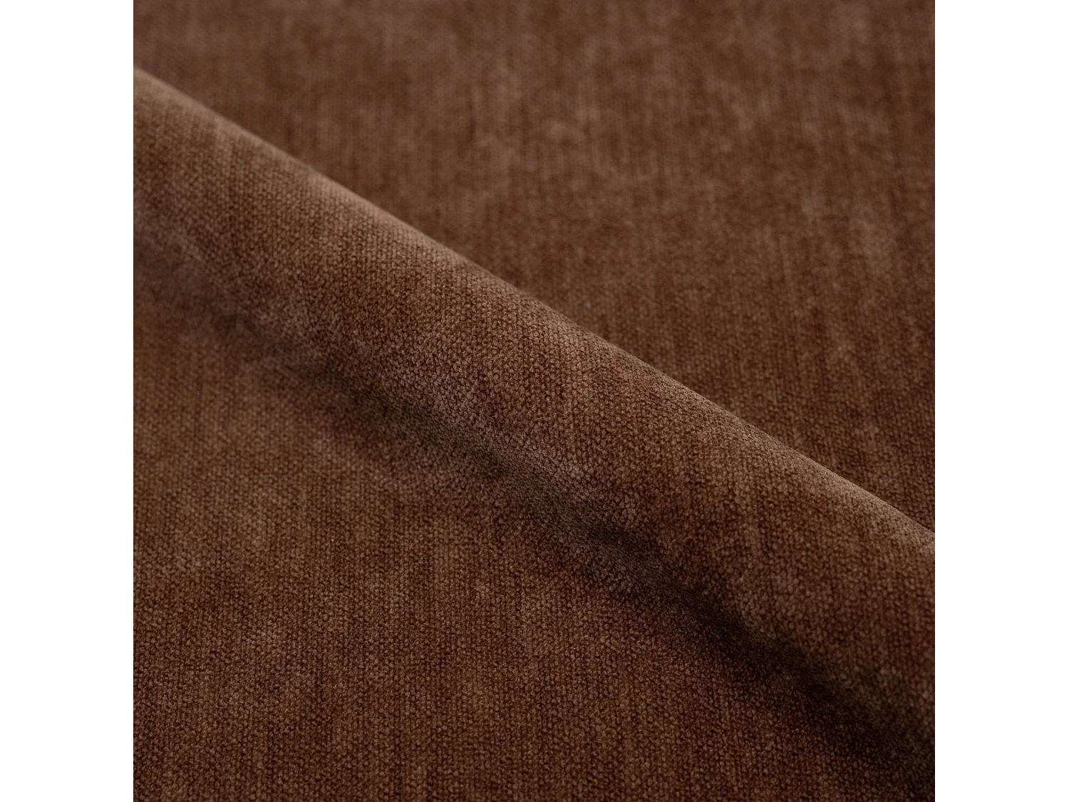 Sillón giratorio de tela efecto terciopelo marrón - Ricci