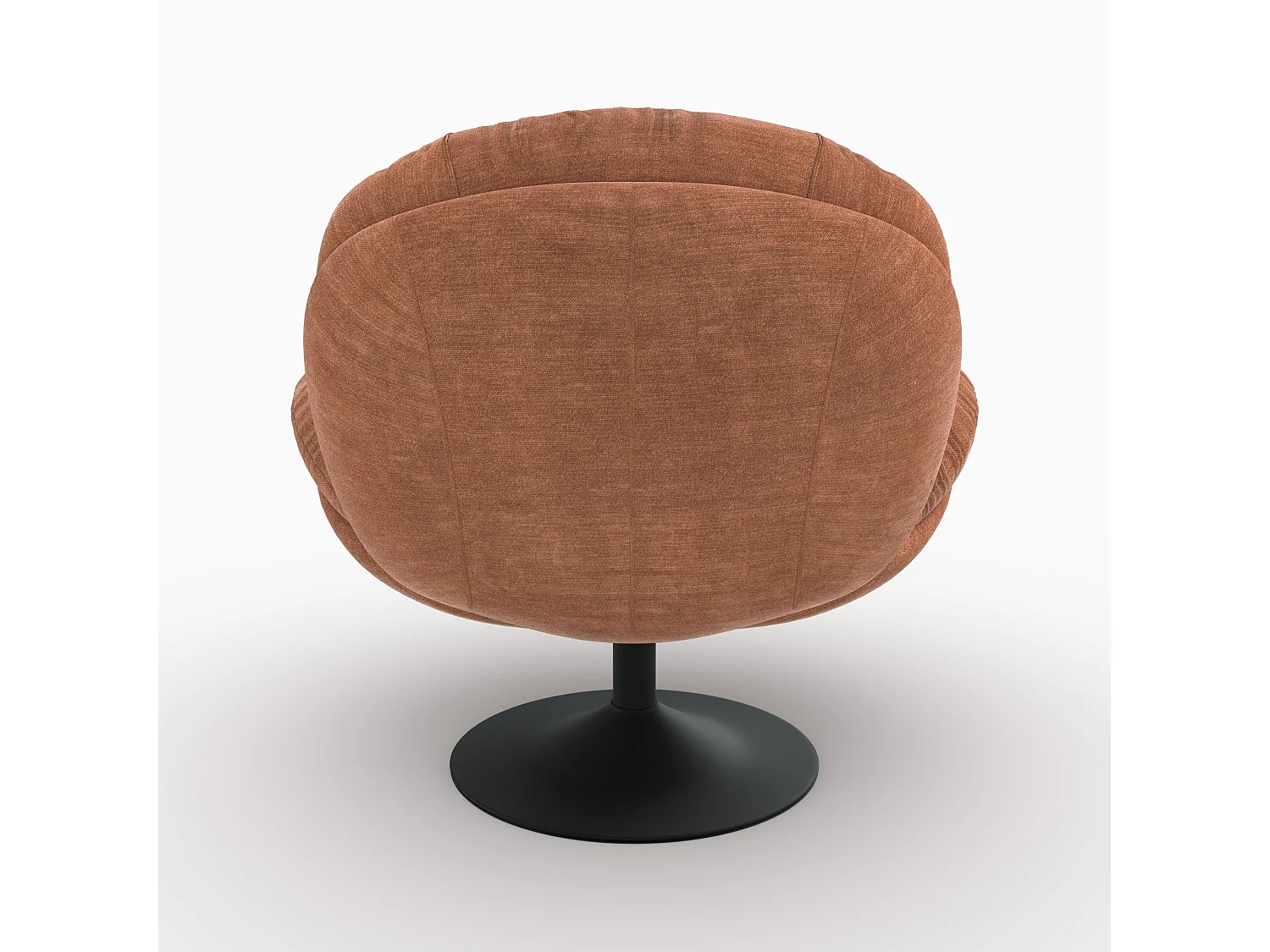 Sillón giratorio de tela efecto terciopelo marrón - Ricci