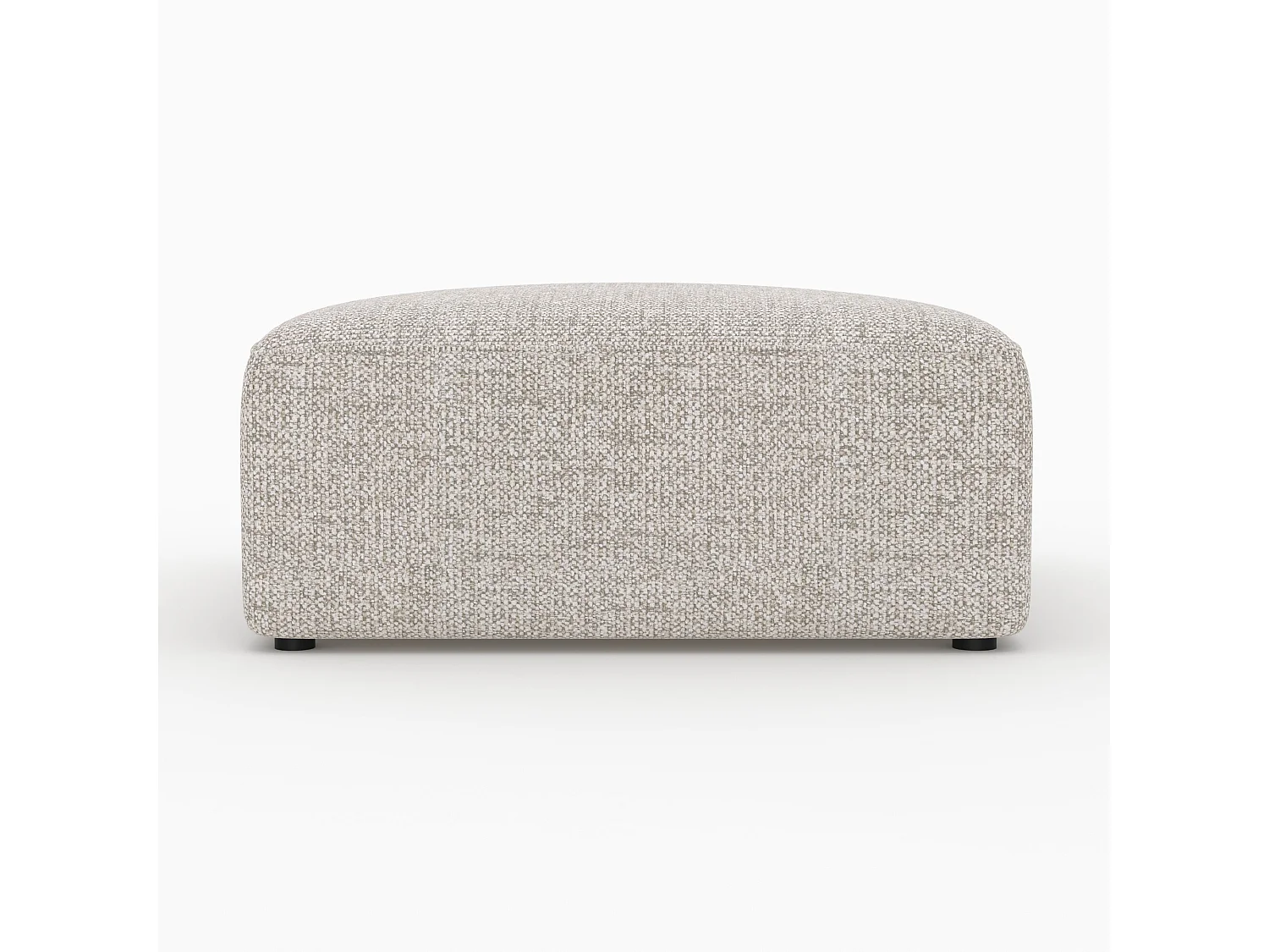 Canapé modulable en tissu beige 2 places avec pouf - Hestia