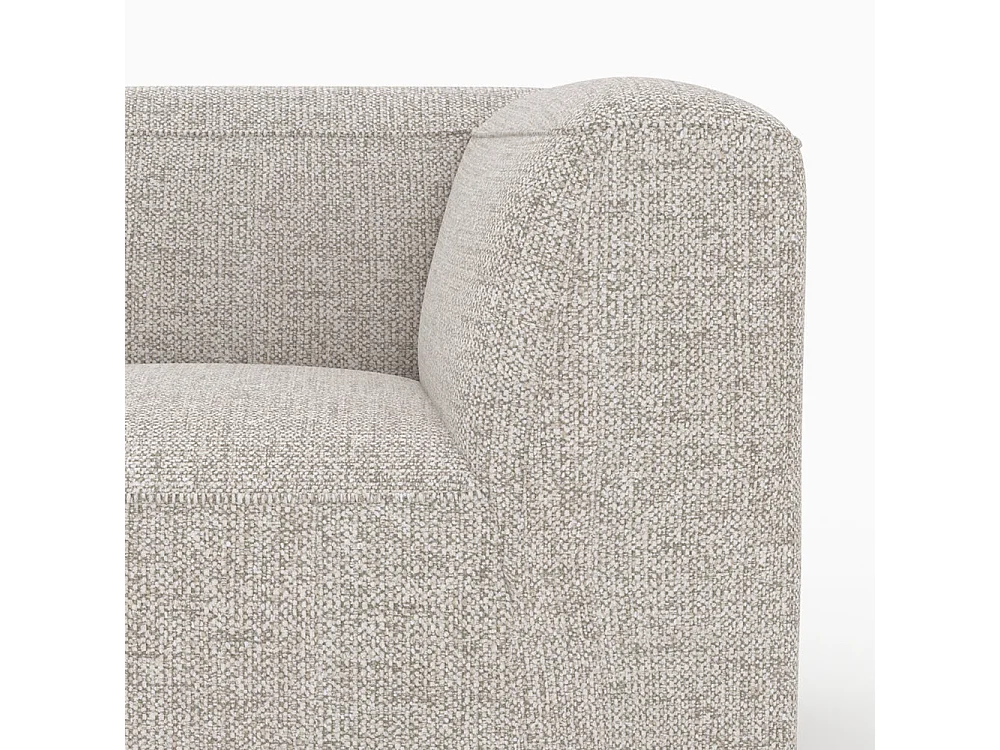 Divano modulare in tessuto beige 2 posti con pouf - Hestia