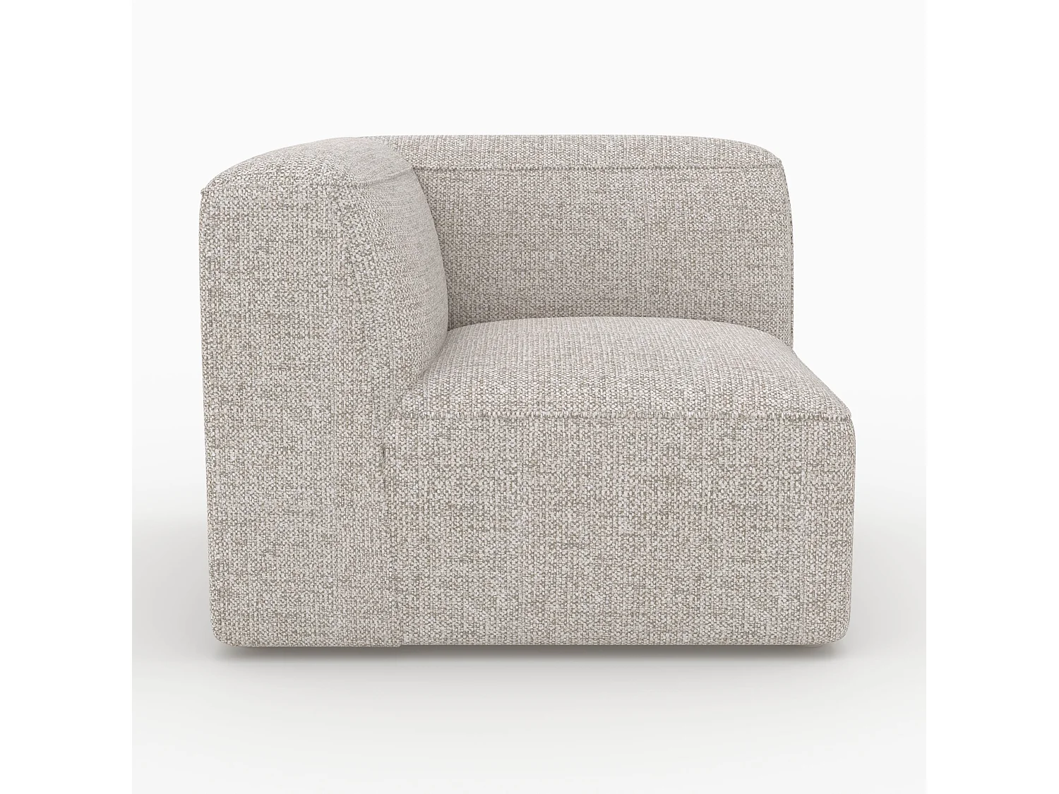 Divano modulare in tessuto beige 2 posti con pouf - Hestia