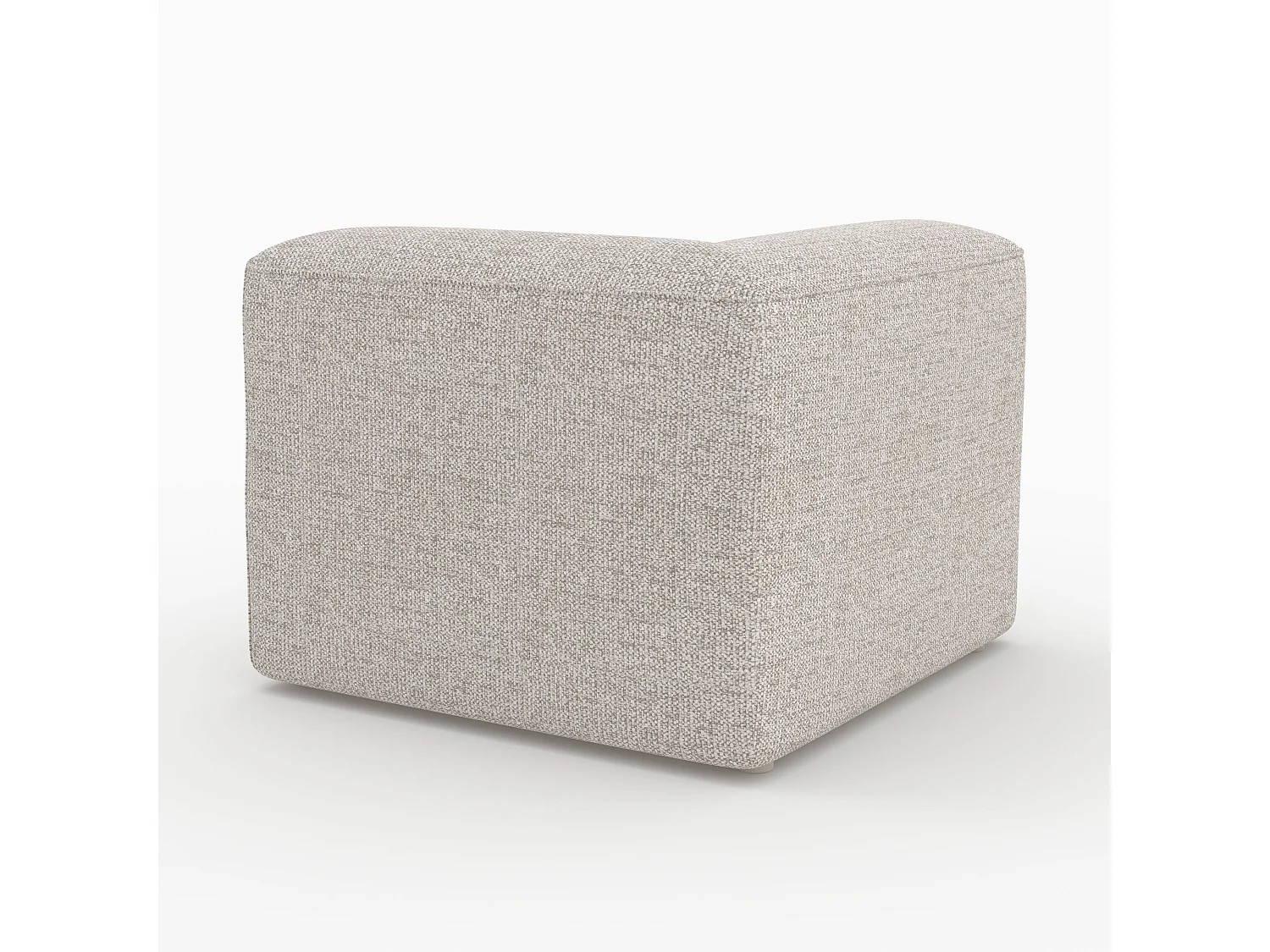 Divano modulare in tessuto beige 2 posti con pouf - Hestia
