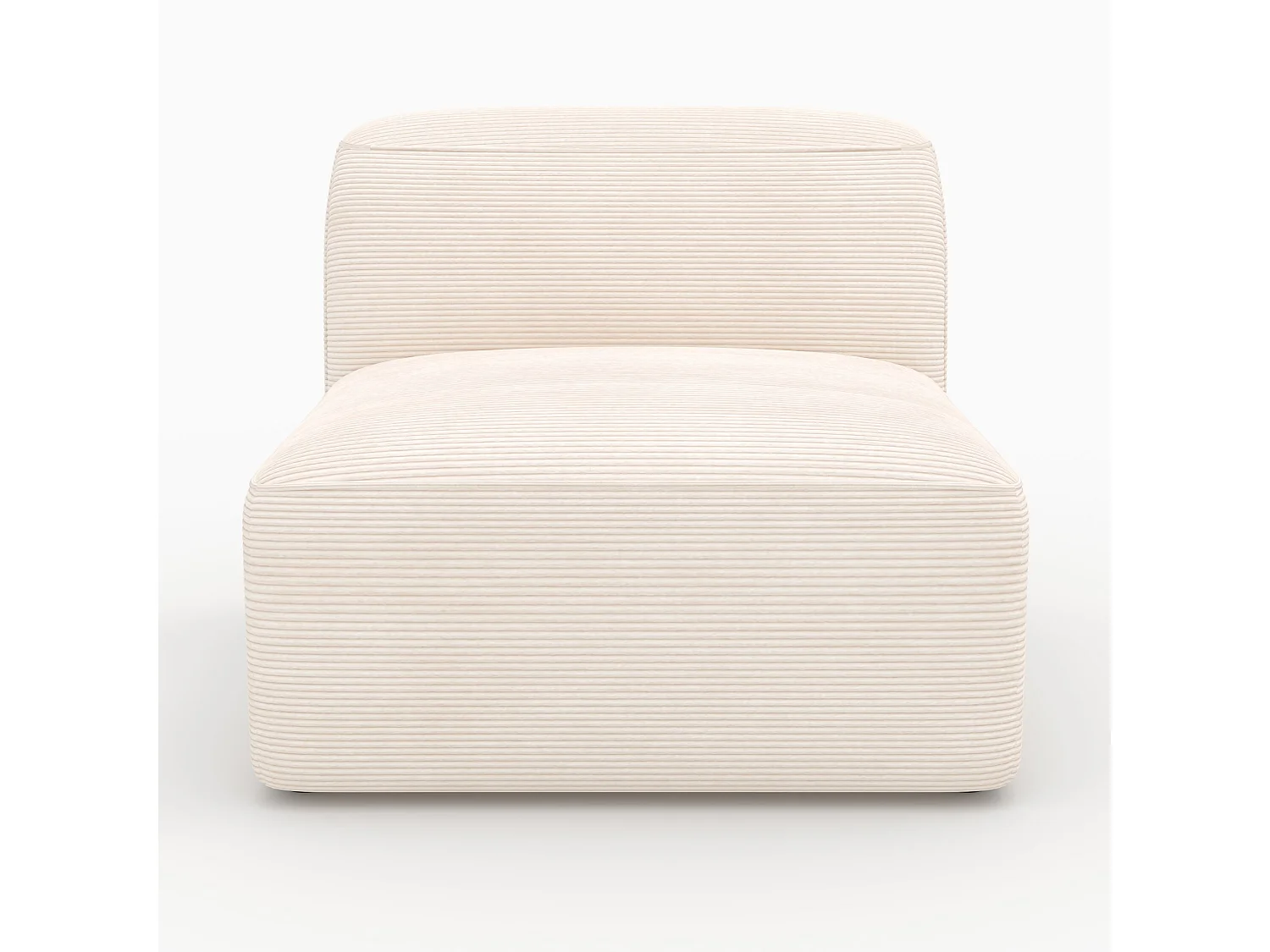 Sofá modular de terciopelo blanco roto de 3 plazas - Mina