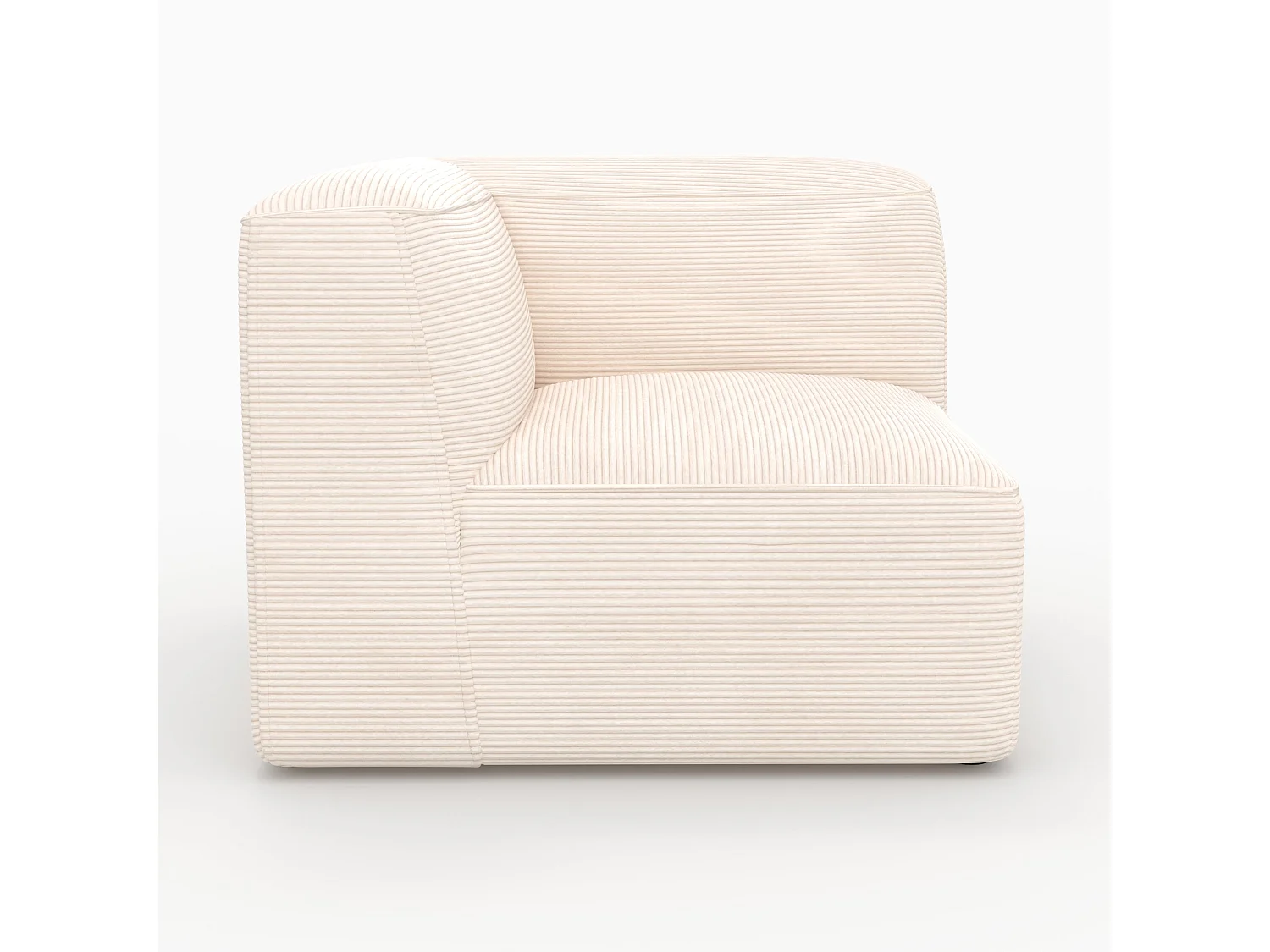 Sofá modular de terciopelo blanco roto de 3 plazas - Mina