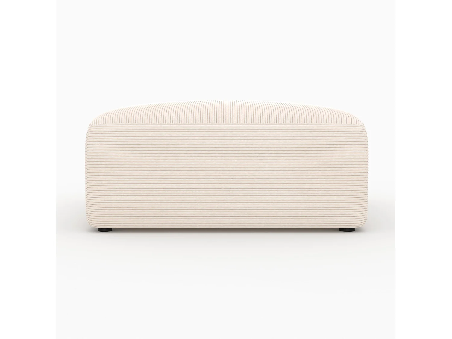 Divano modulare in velluto bianco 2 posti con pouf - Mina