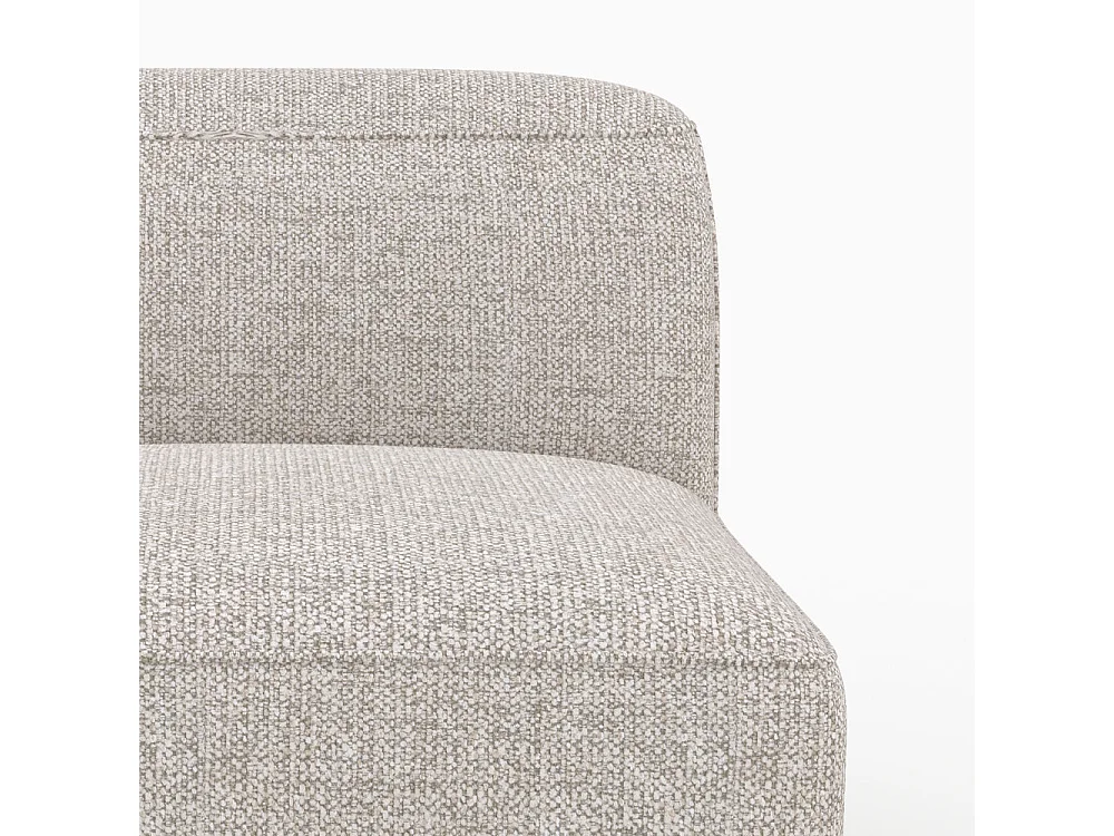 Divano modulare in tessuto beige 3 posti con pouf - Hestia