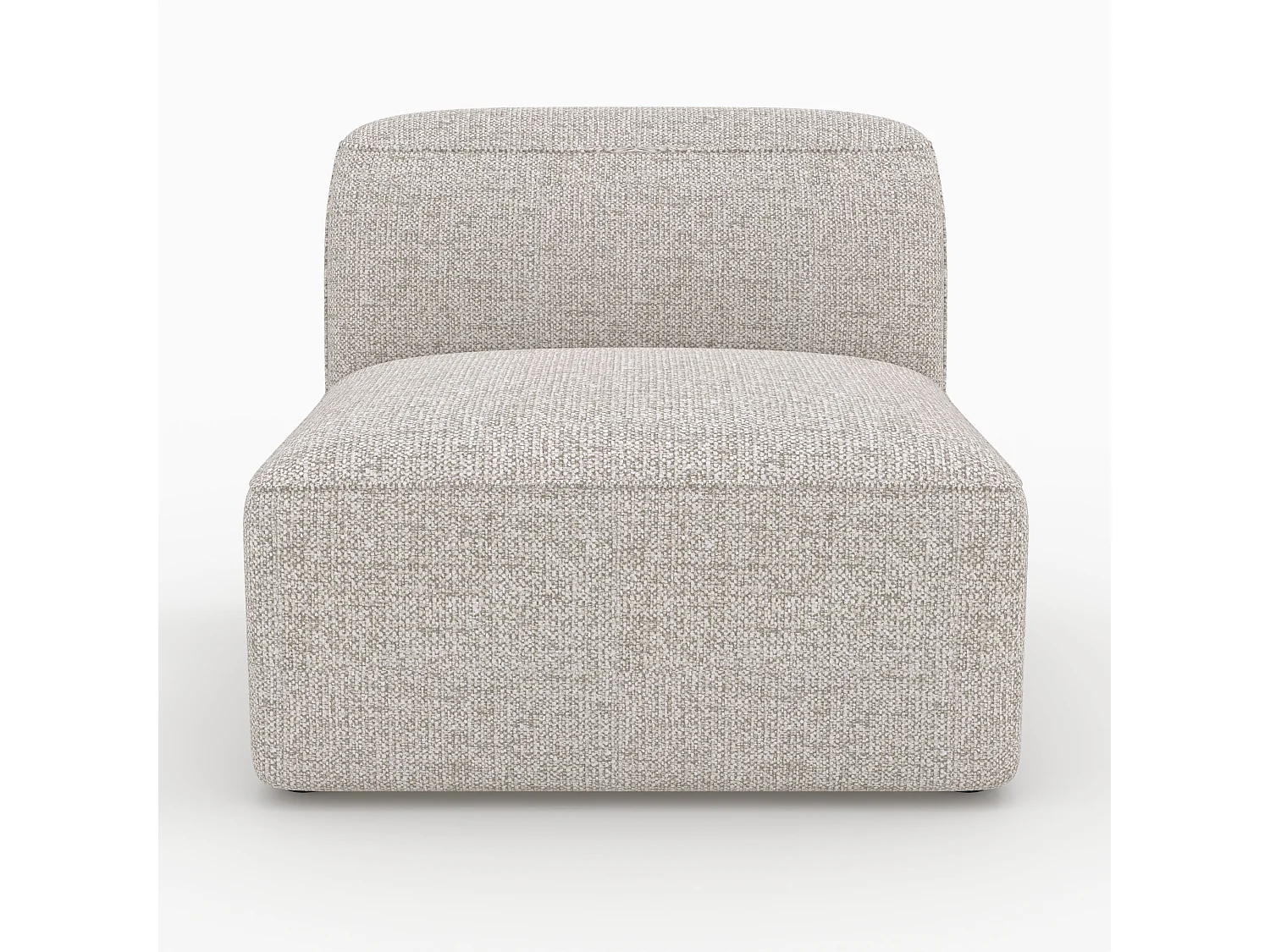 Divano modulare in tessuto beige 3 posti con pouf - Hestia