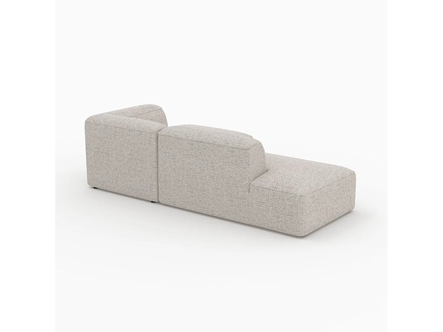 Canapé d'angle droit modulable en tissu beige 4 places - Hestia