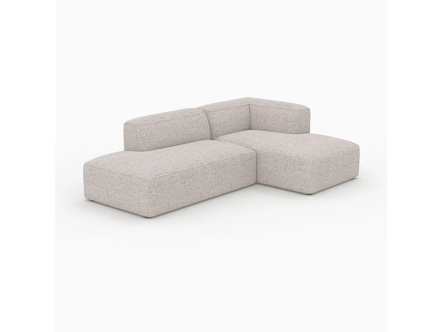 Canapé d'angle droit modulable en tissu beige 4 places - Hestia