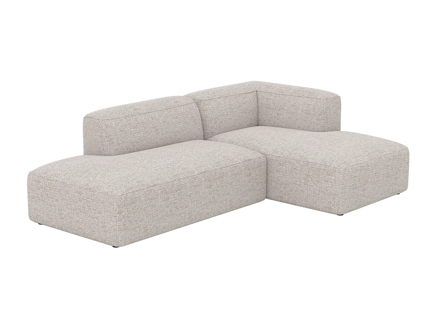 Divano modulare angolare destro in tessuto beige 4 posti - Hestia