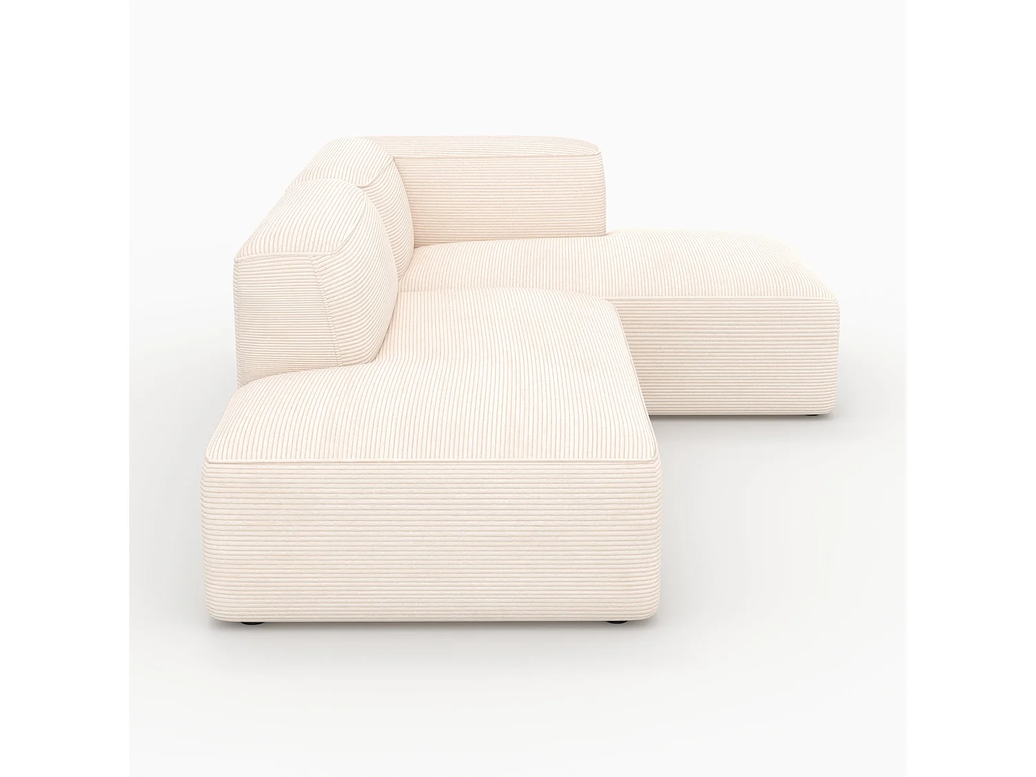 Divano angolare destro modulare in velluto a coste 4 posti - Mina