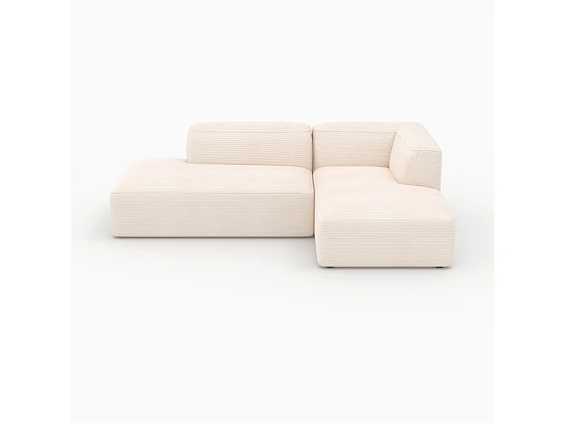 Canapé d'angle droit modulable en velours côtelé 4 places - Mina