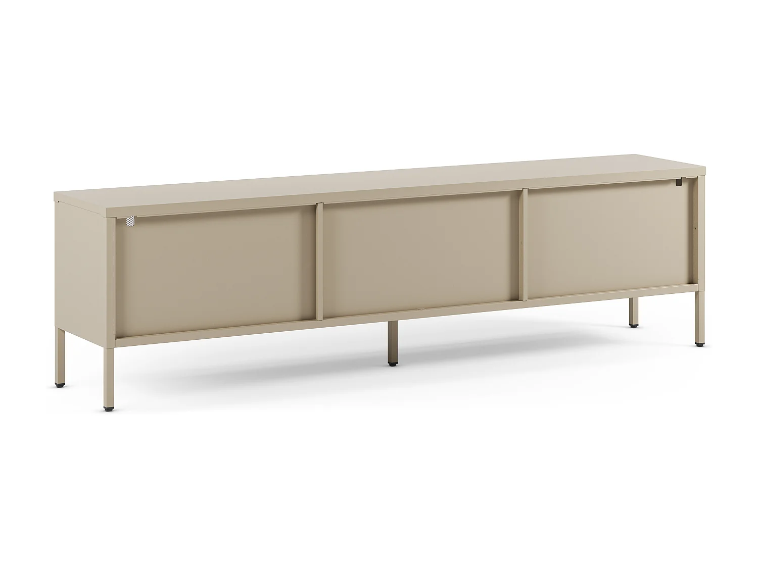 Meuble TV en métal beige 4 portes, 160 cm - Latem