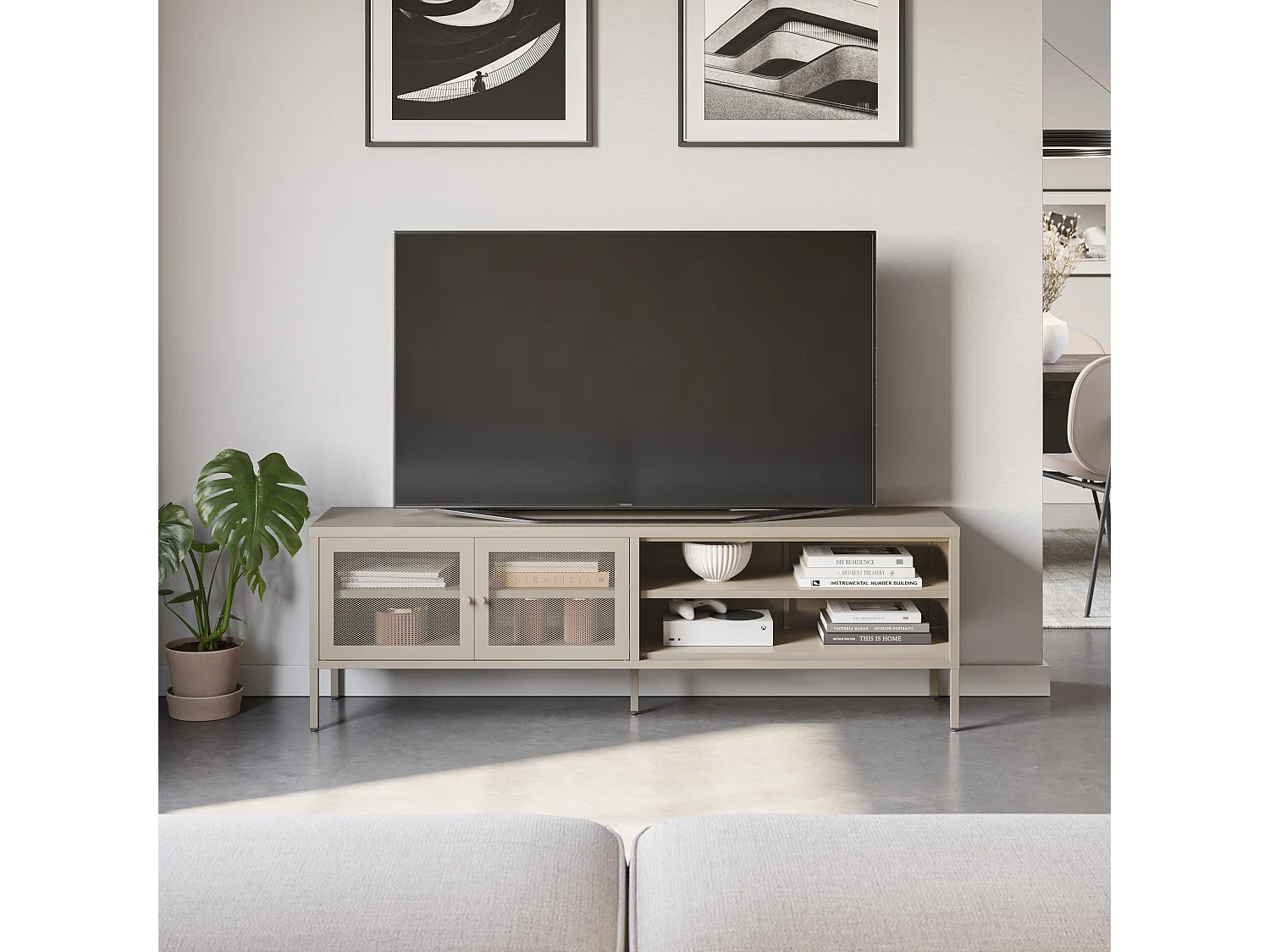 Tv-meubel Fayna - 160x35x50cm - Beige
