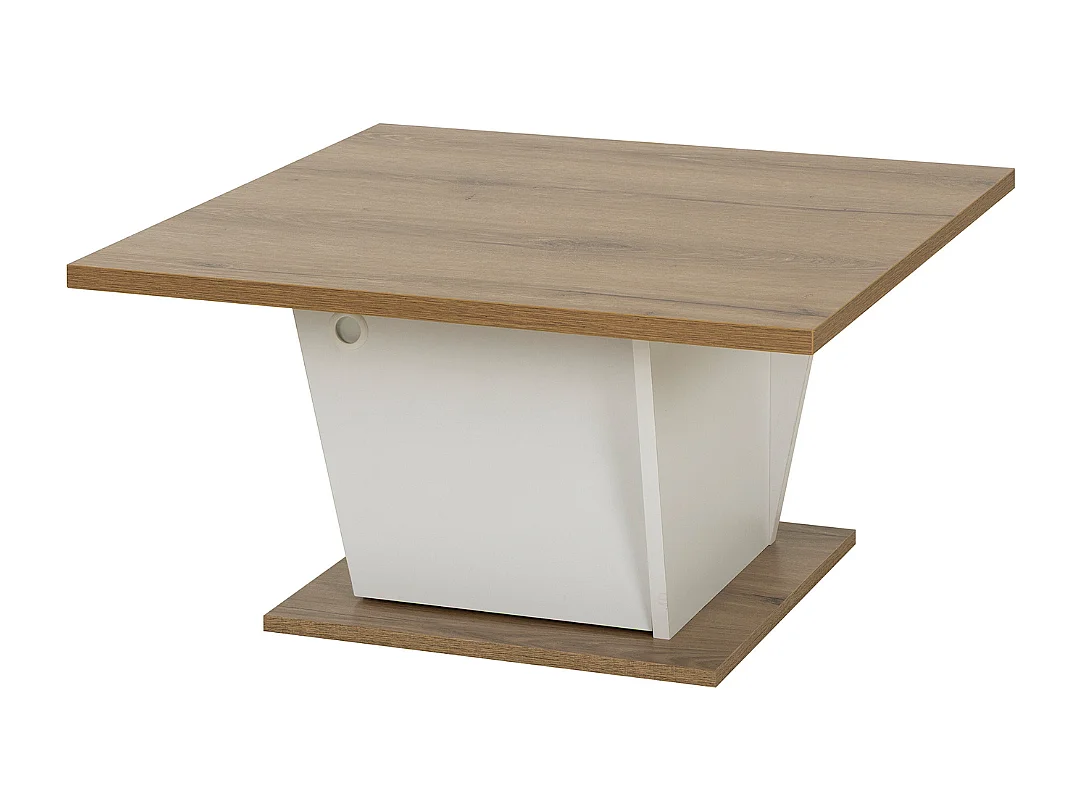 Table basse bar décor blanc et chêne - ATOS