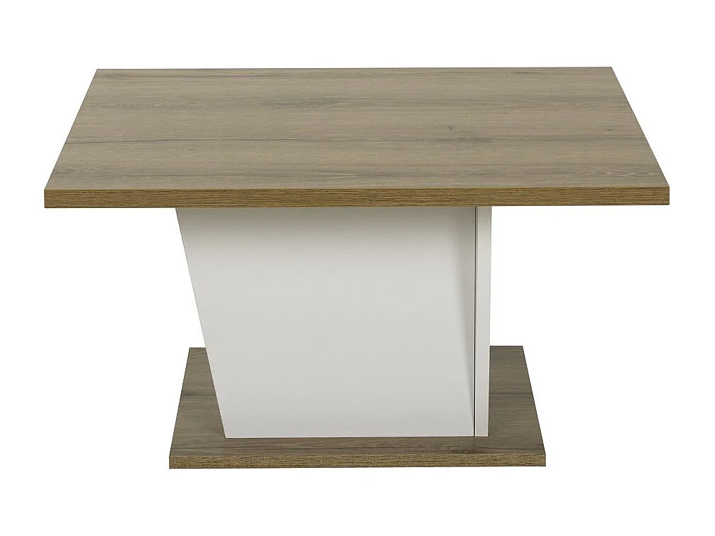 Table basse bar décor blanc et chêne - ATOS