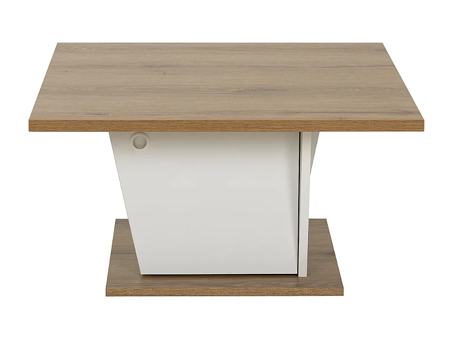 Table basse bar décor blanc et chêne - ATOS