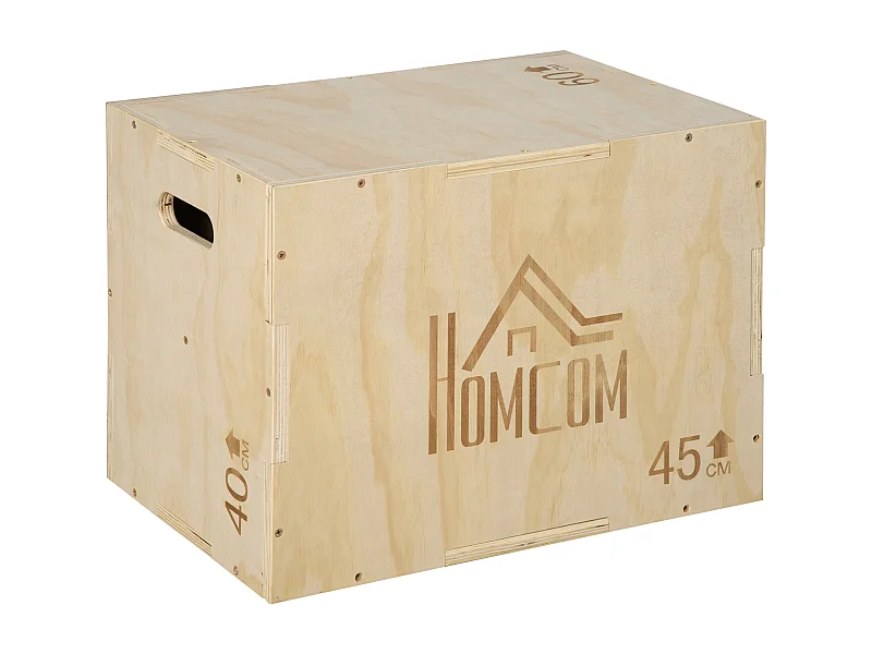 Box jump - box de pliométrie - boite de saut - 3 hauteurs 40/45/60H cm - charge max. 120 Kg - bois de hêtre