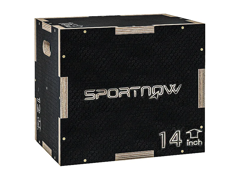 Box jump - box de pliométrie - boite de saut - 3 hauteurs 30/35/40H cm - charge max. 120 Kg - bois surface antidérapante noir