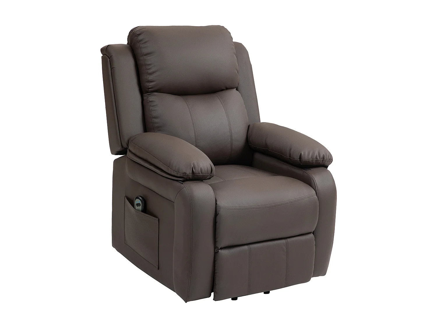 Fauteuil de relaxation électrique fauteuil releveur inclinable repose-pied ajustable revêtement synthétique chocolat