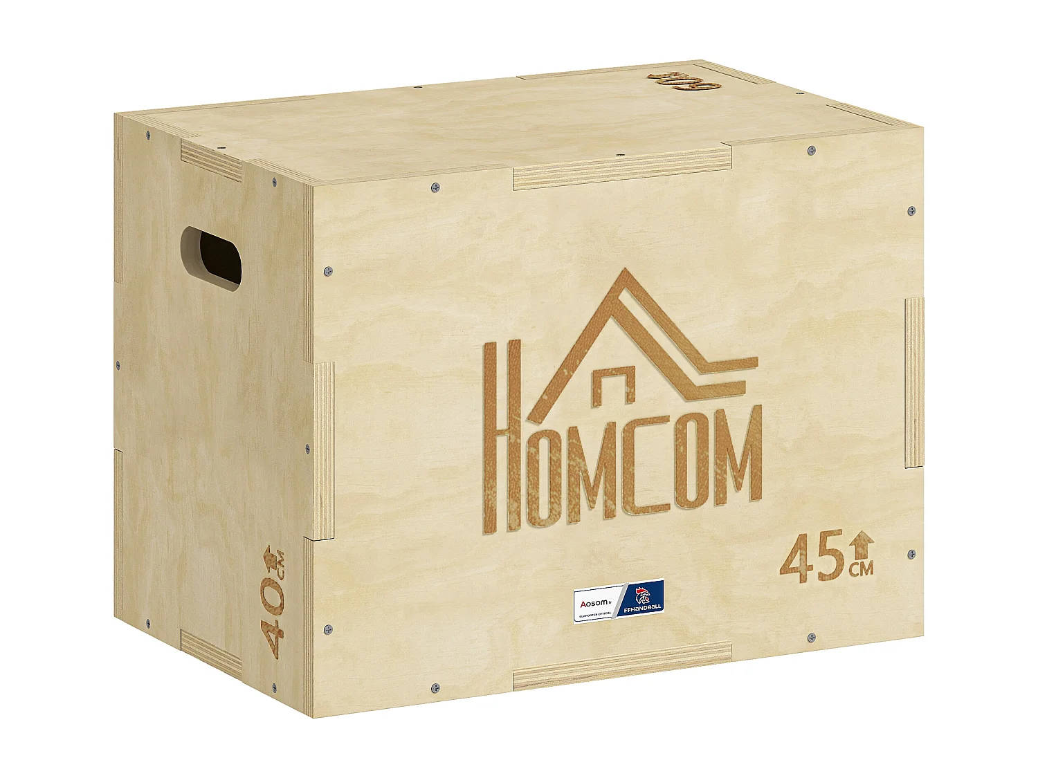 Box jump - box de pliométrie - collaboration Aosom.fr x FFHandball - 40/45/60H cm - max. 120 Kg - bois