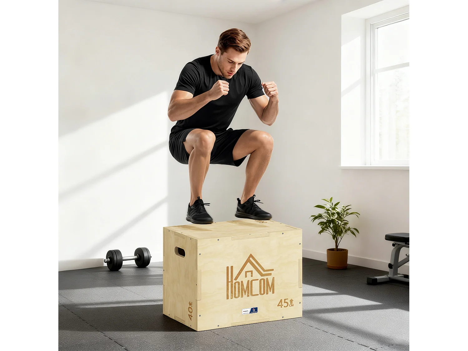 Box jump - box de pliométrie - collaboration Aosom.fr x FFHandball - 40/45/60H cm - max. 120 Kg - bois