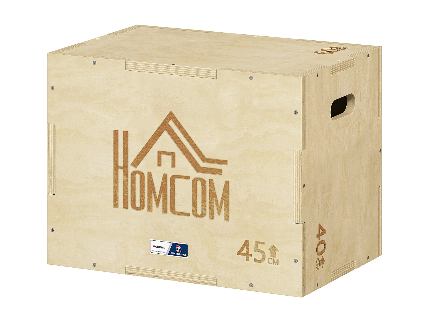 Box jump - box de pliométrie - collaboration Aosom.fr x FFHandball - 40/45/60H cm - max. 120 Kg - bois