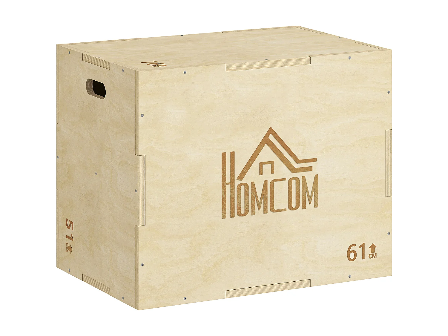 Box jump - box de pliométrie - boite de saut - 3 hauteurs 51/61/76H cm - charge max. 120 Kg - bois de hêtre