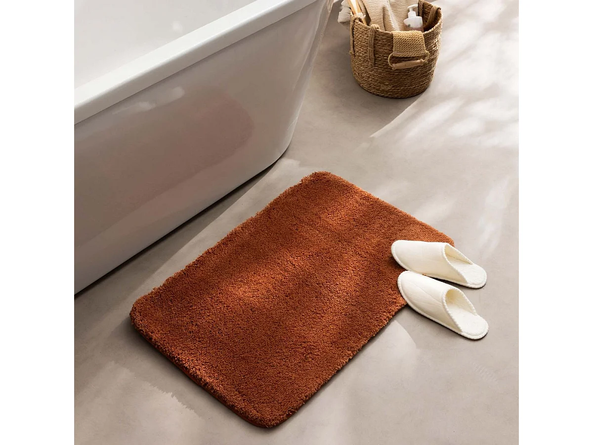 Tapis de Bain en Microfibre "Mael" 50x80cm Terracotta