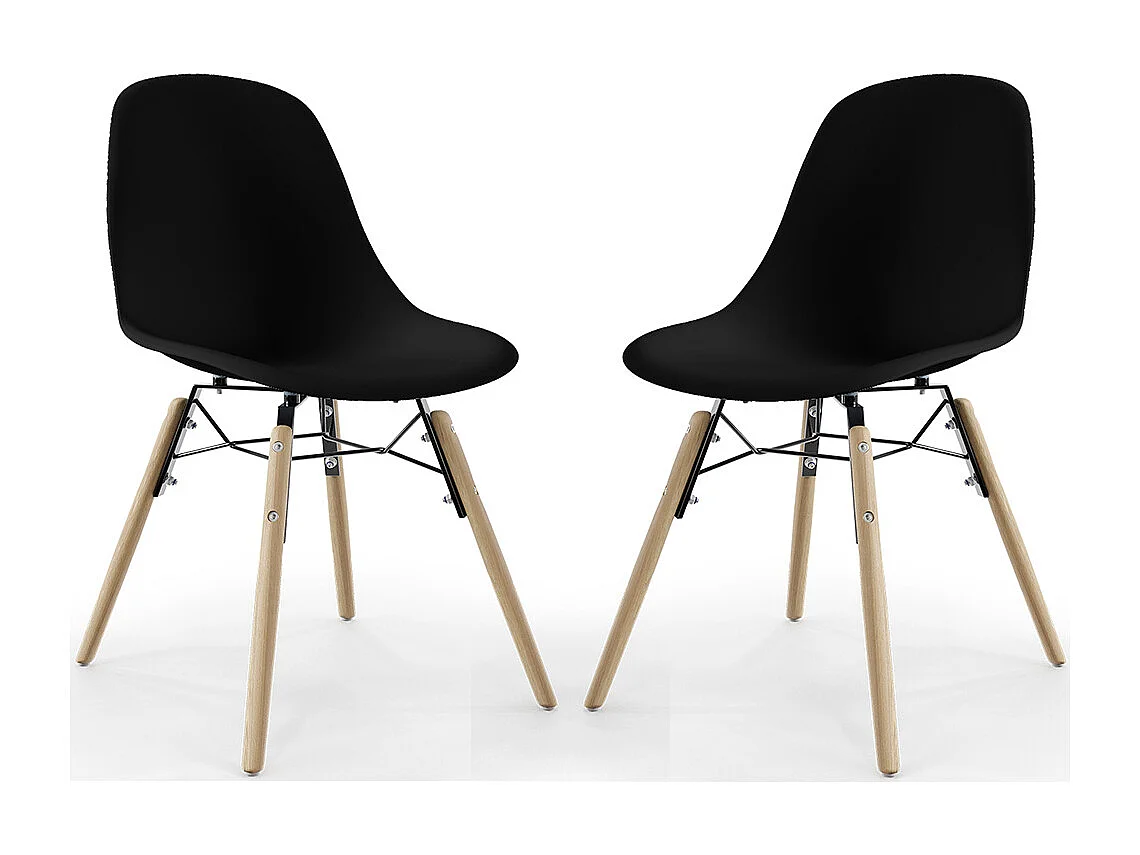 Sedia da Pranzo - Design Scandinavo - Gambe in Legno - Set di 2 - Skögur