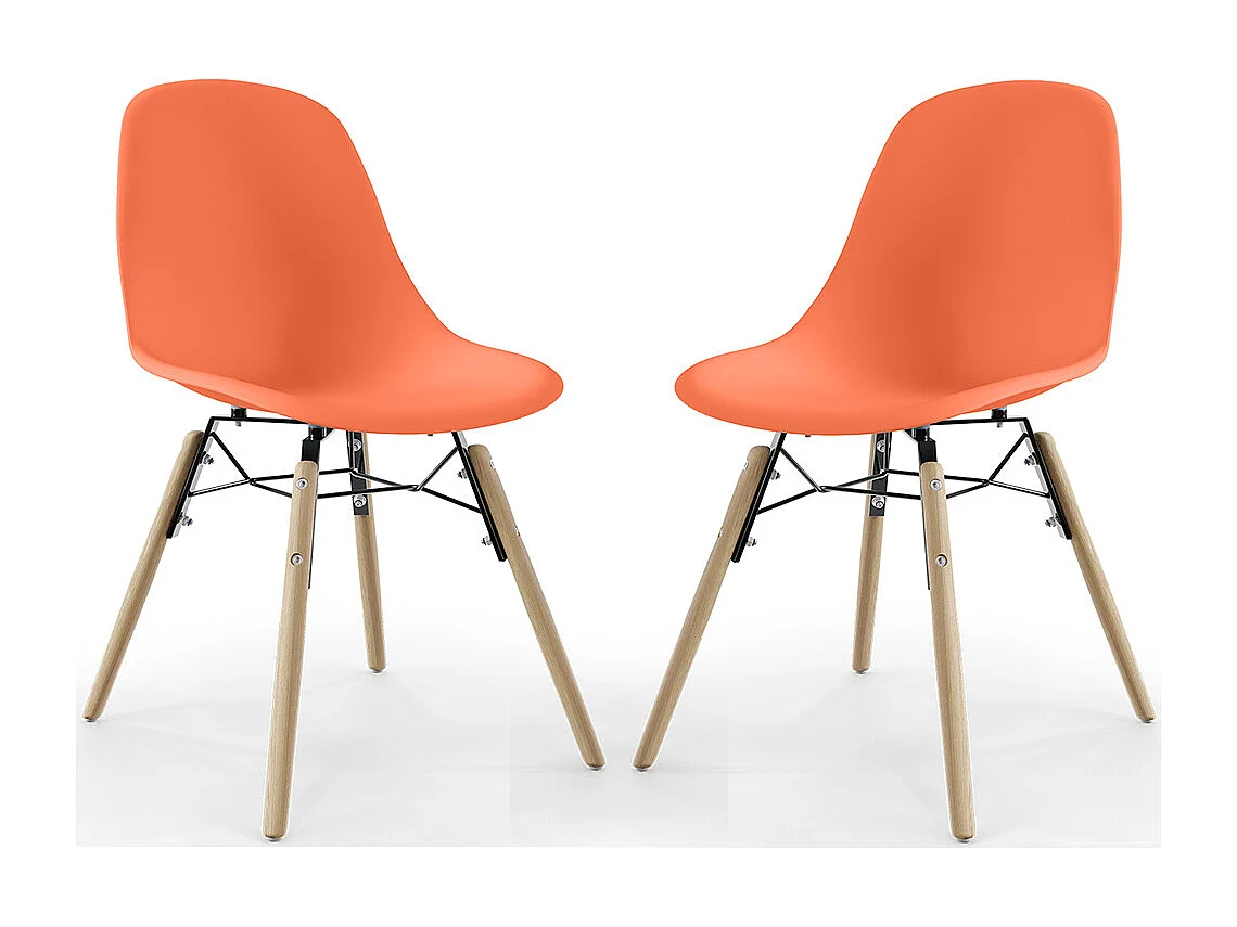 Sedia da Pranzo - Design Scandinavo - Gambe in Legno - Set di 2 - Skögur