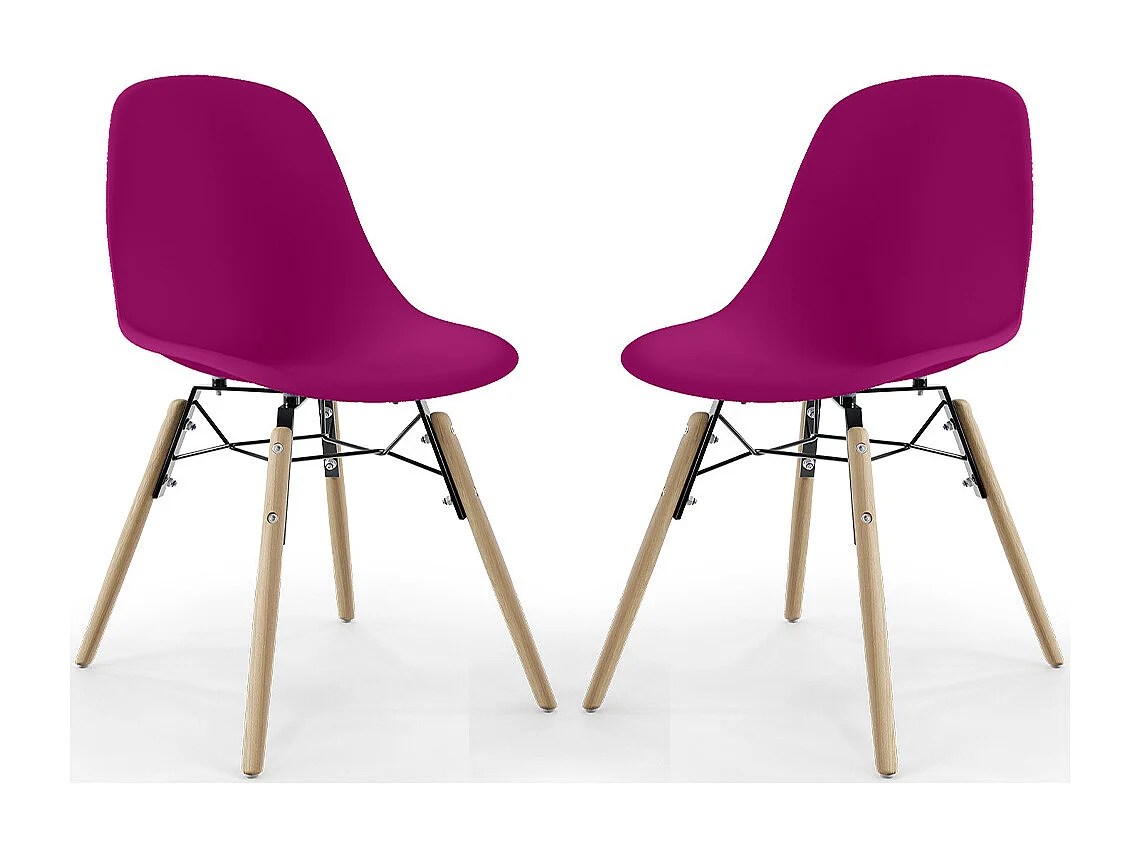 Sedia da Pranzo - Design Scandinavo - Gambe in Legno - Set di 2 - Skögur