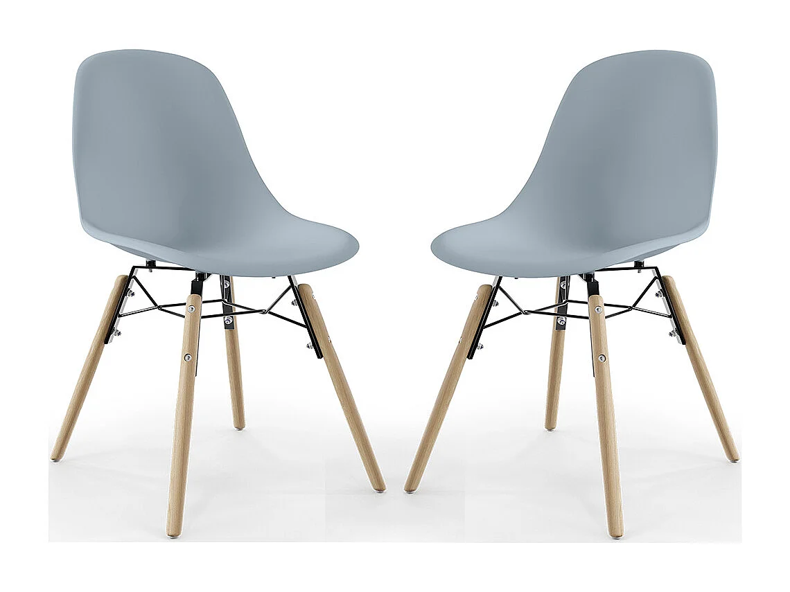 Sedia da Pranzo - Design Scandinavo - Gambe in Legno - Set di 2 - Skögur