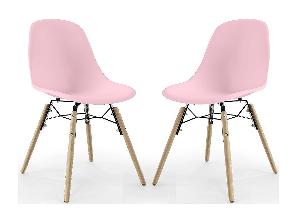 Sedia da Pranzo - Design Scandinavo - Gambe in Legno - Set di 2 - Skögur