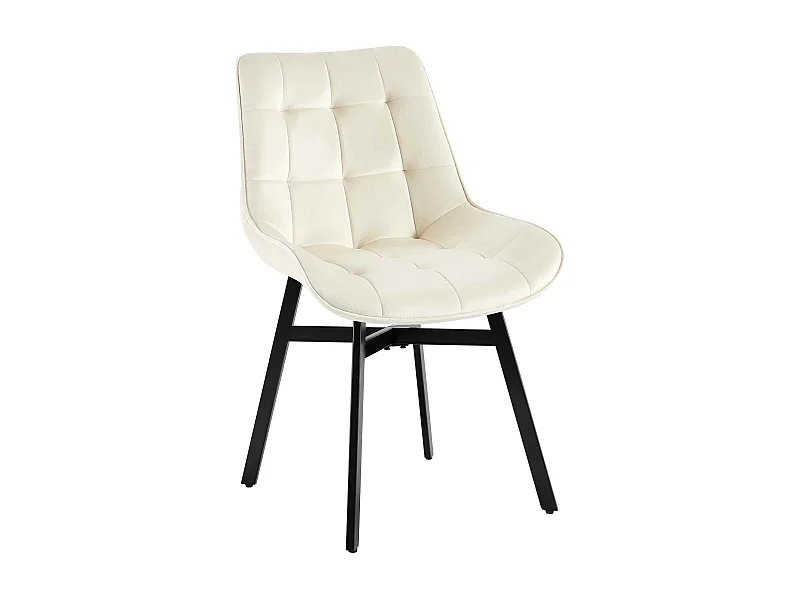 chaise salle à manger - Velours - Crème - Colby
