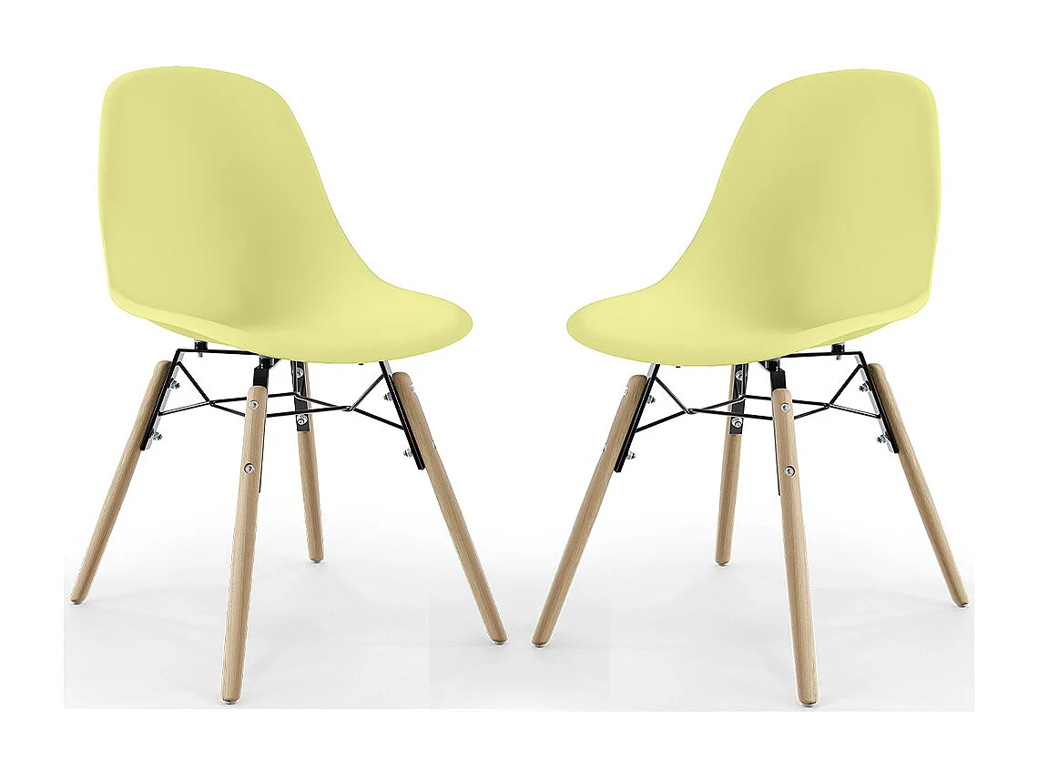 Sedia da Pranzo - Design Scandinavo - Gambe in Legno - Set di 2 - Skögur