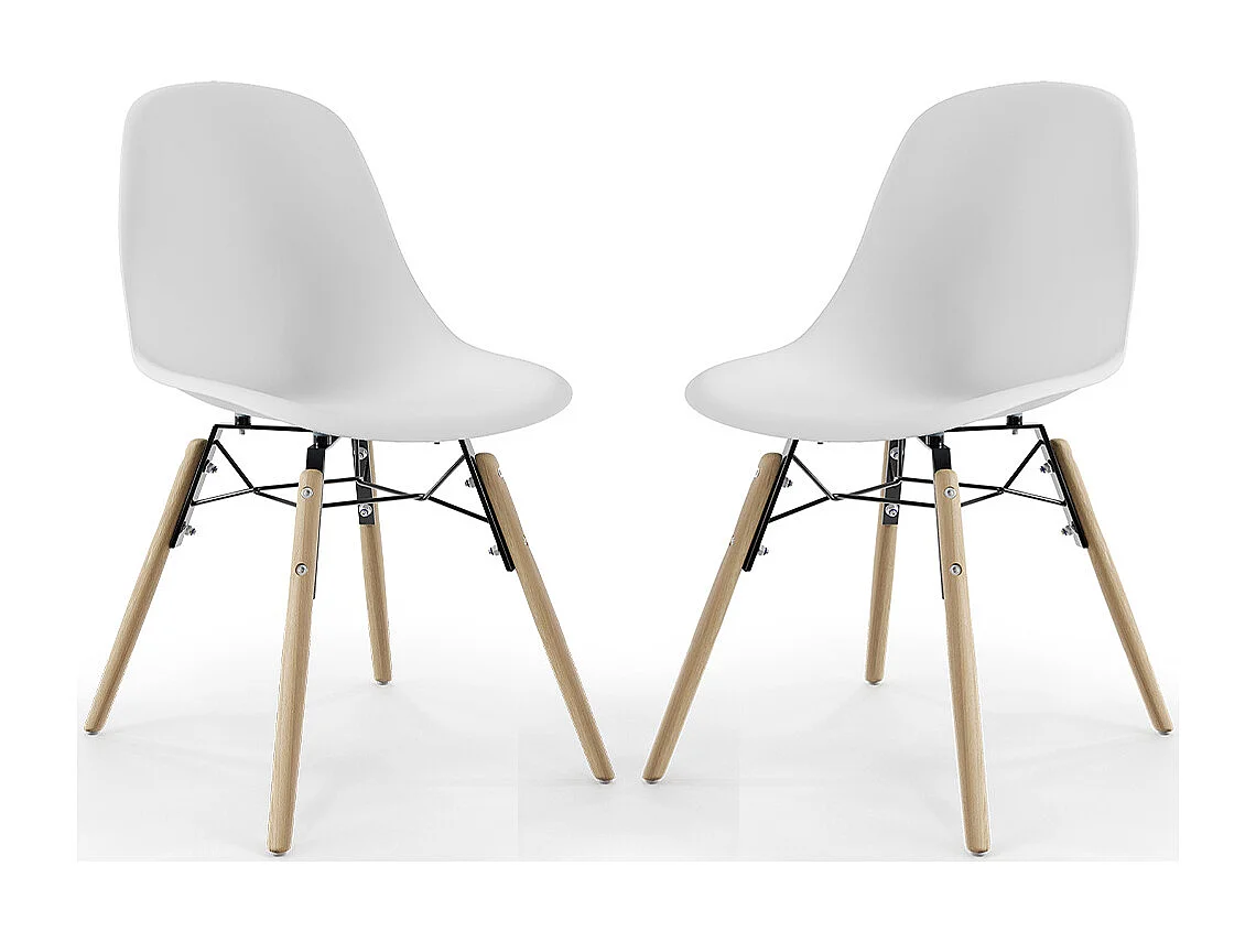 Silla de Comedor - Diseño Escandinavo - Patas de Madera - Pack de 2 - Skögur