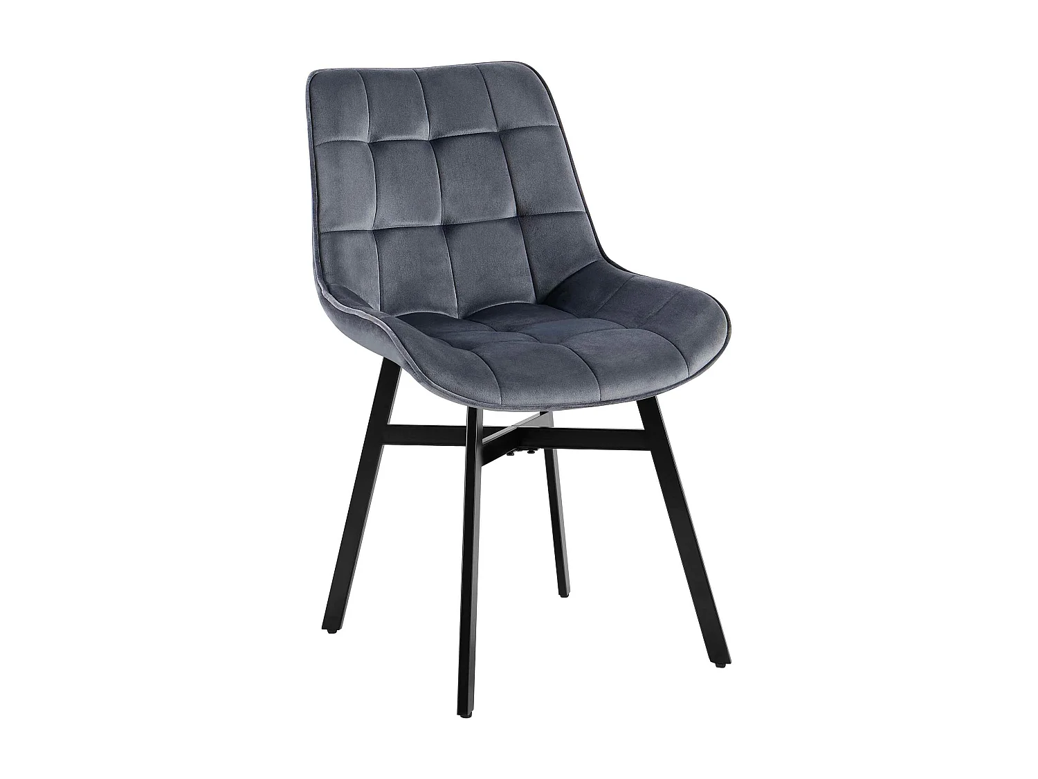 chaise salle à manger - Velours - Gris foncé - Colby