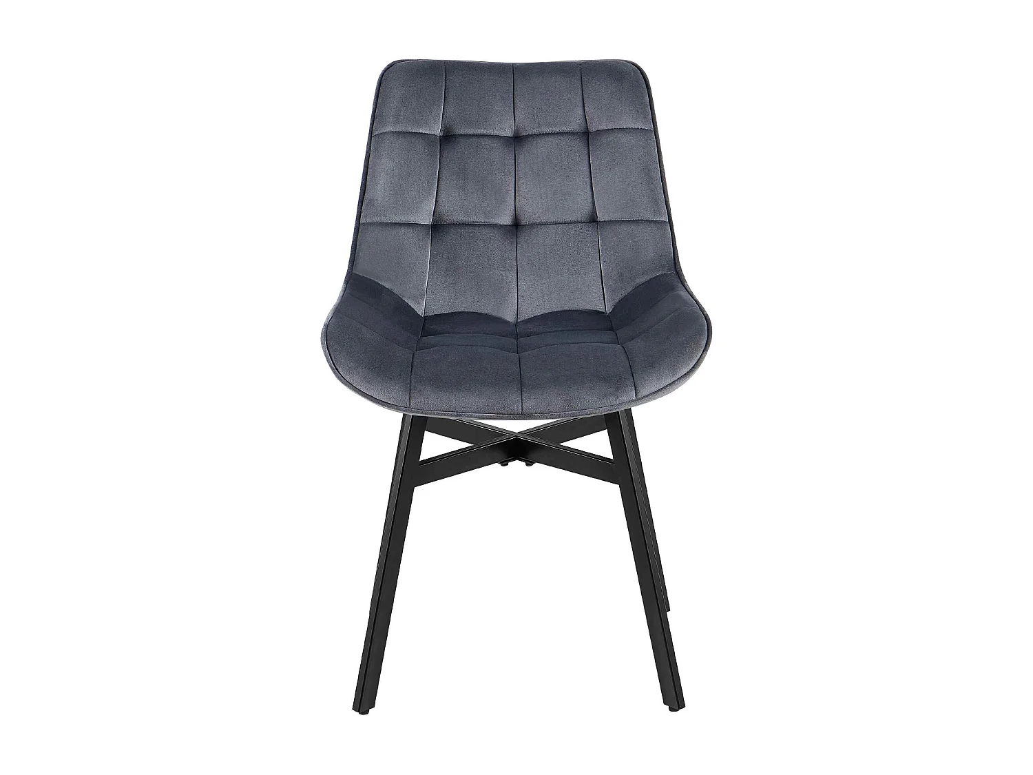 chaise salle à manger - Velours - Gris foncé - Colby