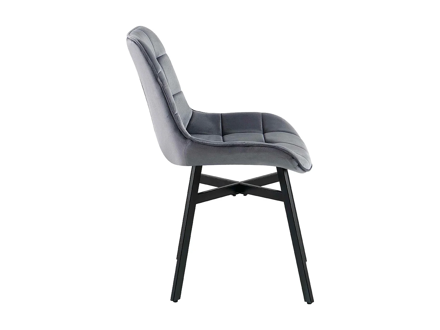 chaise salle à manger - Velours - Gris foncé - Colby