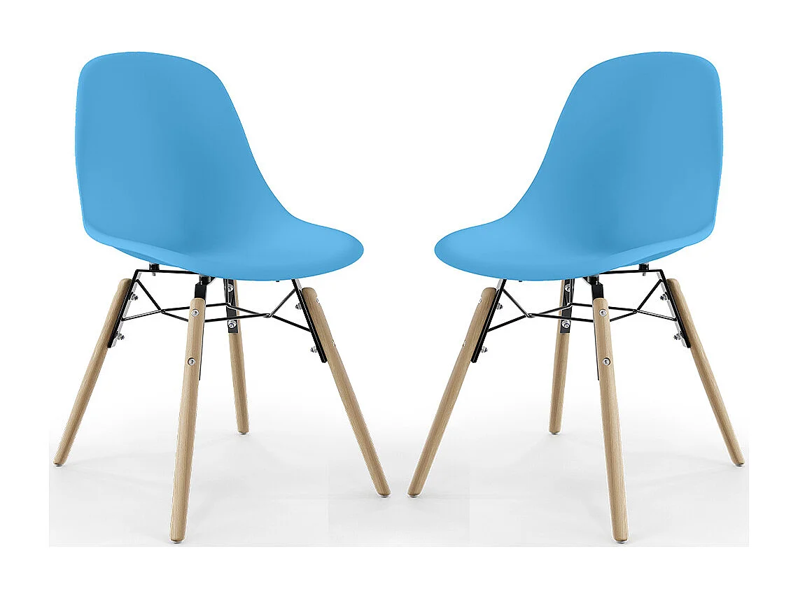 Sedia da Pranzo - Design Scandinavo - Gambe in Legno - Set di 2 - Skögur