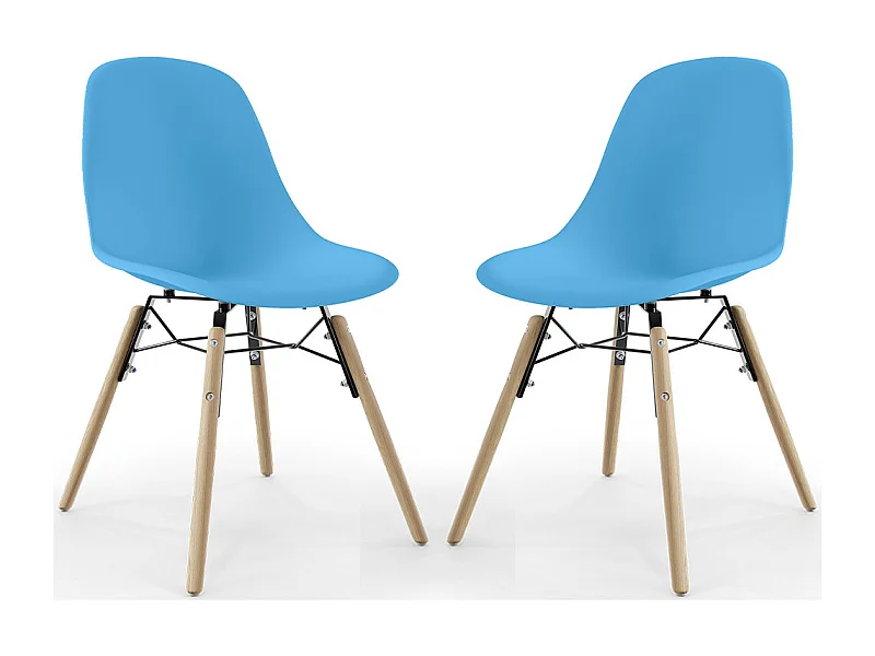 Silla de Comedor - Diseño Escandinavo - Patas de Madera - Pack de 2 - Skögur