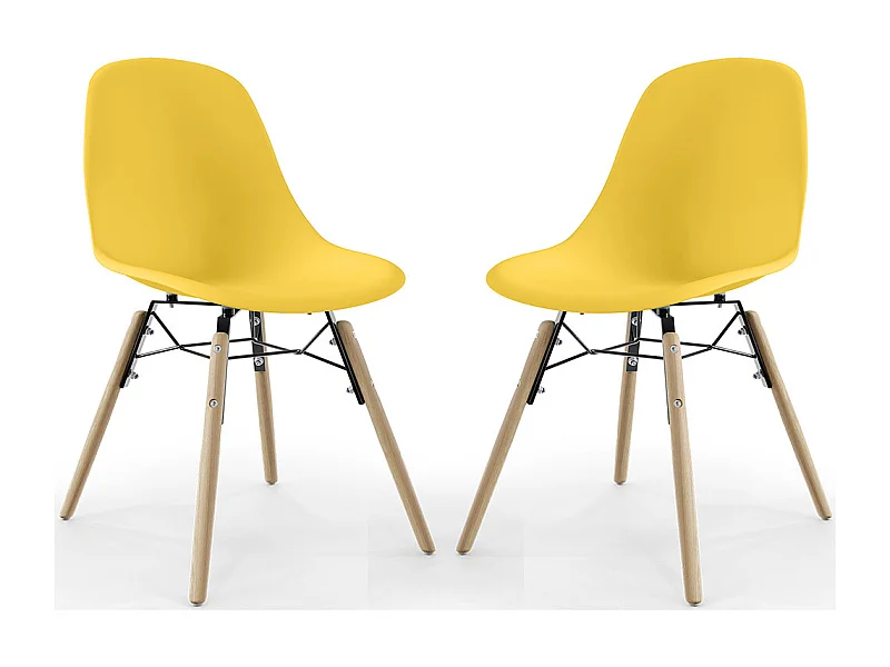 Esszimmerstuhl - Skandinavisches Design - Holzbeine - 2er-Set - Skögur