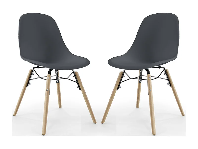 Esszimmerstuhl - Skandinavisches Design - Holzbeine - 2er-Set - Skögur