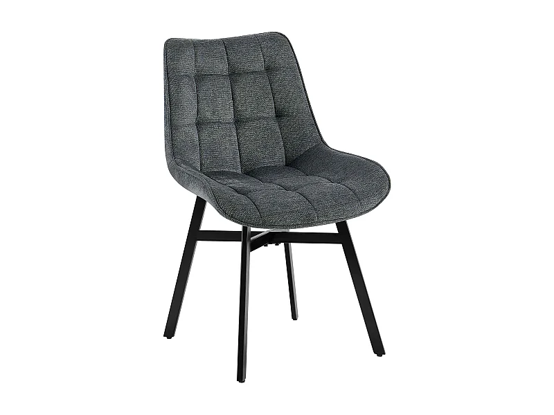 chaise salle à manger - Tissu - Gris foncé - Colby