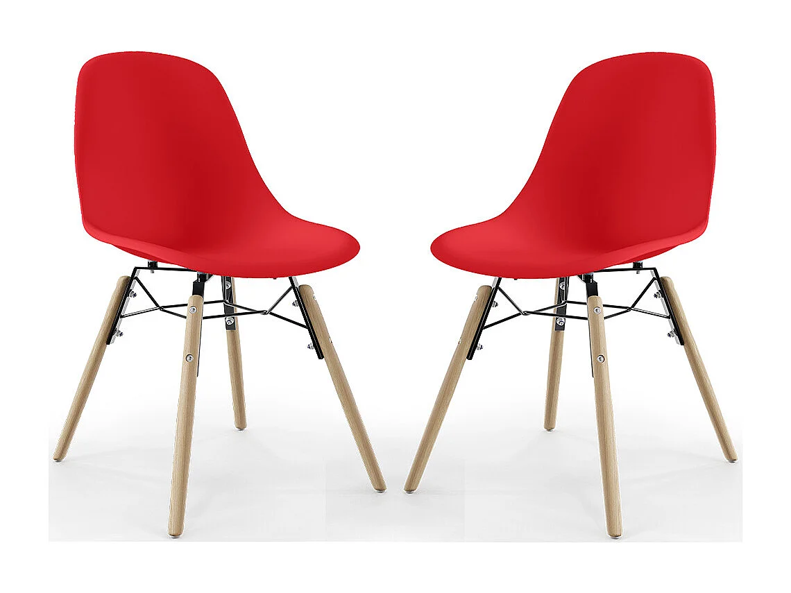 Sedia da Pranzo - Design Scandinavo - Gambe in Legno - Set di 2 - Skögur